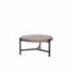 Table basse ronde effet bois clair BONITA