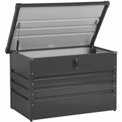Rangement extérieur. Protégez vos outils et accessoires de jardin avec cette boîte de rangement robuste. Très durable, elle e ...