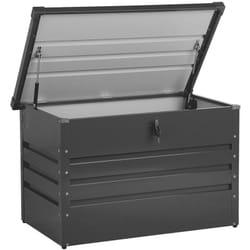Beliani - Coffre de Rangement Extérieur 100 x 62 cm 300 Litres en Acier Galvanisé Gris Foncé Idéal pour les Accessoires de Jardin Durable et Décoratif