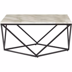Table basse avec effet marbre blanc moderne. Cette table basse ultra moderne est un accessoire parfait pour apporter une touc ...