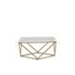 Table basse - BELIANI - MALIBU - Effet marbre blanc - Pieds dorés - Contemporain et design
