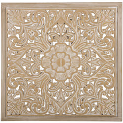 Beliani - Décoration Murale en Tableau Carrée avec des Découpes Ornementés au Motif Oriental en Bois Clair pour Salon Rétro et Moderne