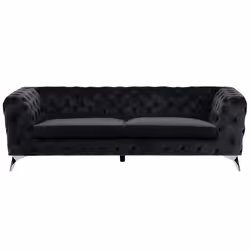 Beliani - Canapé style Chesterfield en velours noir SOTRA