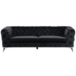 Beliani - Canapé style Chesterfield en velours noir SOTRA