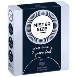 MISTER SIZE 69, Préservatif masculin, Lisse, Transparent, Latex, CE 0120 / ISO 4074, 69 mm