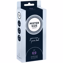 MISTER SIZE 69, Préservatif masculin, Lisse, Transparent, Latex, CE 0120 / ISO 4074, 69 mm