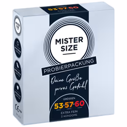 MISTER SIZE 4260605480584, Préservatif masculin, Lisse, Transparent, Latex, CE 0120 / ISO 4074, 0,05 mm