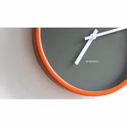 REMEMBER Mocca Horloge à quartz Rond Gris, Orange, Blanc