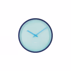REMEMBER Aqua, Mur, Horloge à quartz, Rond, Couleur aqua, Bleu, Aluminium, Plastique, Verre