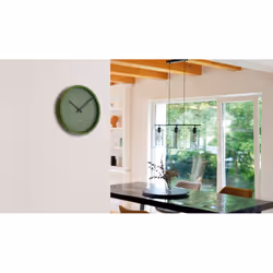 REMEMBER Forest Horloge à quartz Rond Noir, Vert