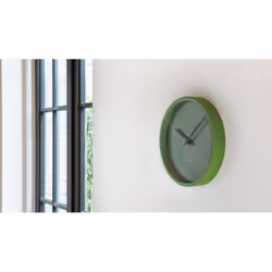 REMEMBER Forest Horloge à quartz Rond Noir, Vert