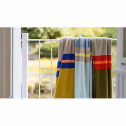REMEMBER Basil plaid 130 x 180 cm Coton Vert, Olive, Orange, Rouge