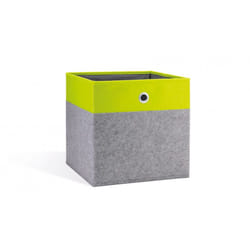 REMEMBER Romeo Boîte de rangement Carré Carton, Métal, Polyester Gris, Jaune