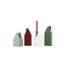 REMEMBER KH10 bougeoir Acier inoxydable, Bois Cyan, Vert, Rouge, Blanc
