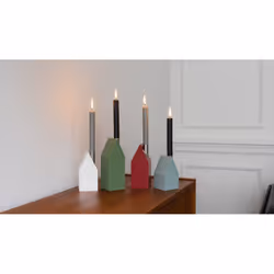 REMEMBER KH10 bougeoir Acier inoxydable, Bois Cyan, Vert, Rouge, Blanc