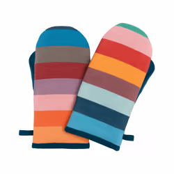 REMEMBER Oven mitts No. 2, set of 2, Gants de four, Multicolore, Coton, Polyester, 40 °C, 140 mm, 290 mm