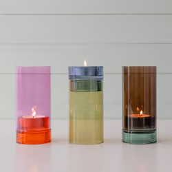 REMEMBER Lys bougeoir Verre Rose