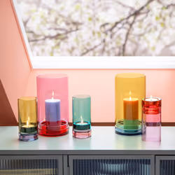 REMEMBER Lys bougeoir Verre Vert, Violet