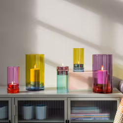 REMEMBER Lys bougeoir Verre Vert, Violet