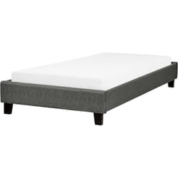 Lit Simple en Tissu Gris Foncé 90 x 200 cm de Style Minimaliste pour Chambre Moderne ou Scandinave Beliani