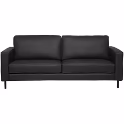 Canapé en cuir fendu noir de style moderne. Ce canapé 3 places de style contemporain sera parfait pour tout type d'intérieur  ...