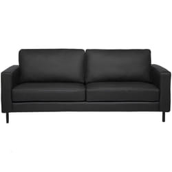Beliani - Canapé Fixe 3 Places en Cuir Fendu Noir Confort Optimal pour Salon au Design Moderne