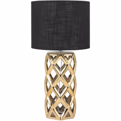 Lampe de table luxueuse. Cette jolie lampe à poser avec le pied de lampe élégant de forme cylindrique attirera tous les regar ...