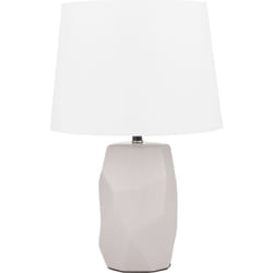 Beliani - Lampe de Table à Poser Rose et Blanche en Céramique et Tissu E27 Max 40W Design Moderne Effet Pierre pour Salon Contemporain