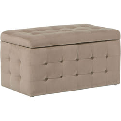 Pouf 72 x 42 cm en Velours avec rangement Chesterfield Marron Clair Doux Michigan