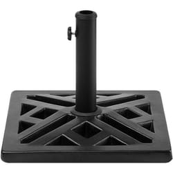 Beliani - Pied de Parasol Carré en Béton Noir à Motifs 46 x 46 cm Structure Solide et Stable de 17 kg