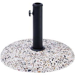 Beliani - Pied de Parasol Rond en Béton Blanc avec Pierres Incrustées Diamètre 47 cm Structure Solide et Stable de 21 Kg