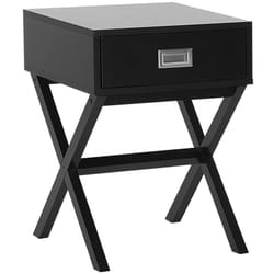 Beliani - Table d'Appoint Moderne avec Tiroir fabriqué en Panneau à Particule et en Bois de Pin Noir 55 cm de Hauteur