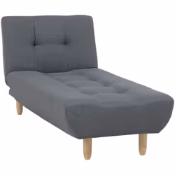 Chaise longue avec revêtement en tissu gris foncé. Cette chaise longue fournit un espace pour se détendre. Vous pourrez vous  ...