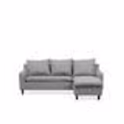 Canapé angle réversible 4 places en tissu gris clair ELVENES