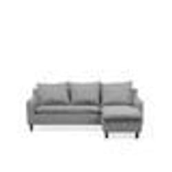 Canapé angle réversible 4 places en tissu gris clair ELVENES