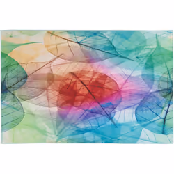 Tapis multicolore au motif feuilles 140 x 200. Ajoutez une touche de couleurs à votre maison. Ce tapis unique au design conte ...