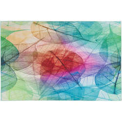 Tapis de Salon Muliticolore en Polyester 140 x 200 cm Rectangulaire Motif Feuille pour Chambre ou Salon Moderne Beliani