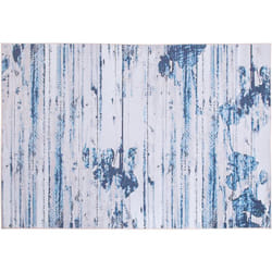 Beliani - Tapis Rectangulaire Bleu et Beige en Polyester Motif Abstrait pour Chambre ou Salon Moderne 140 x 200 cm