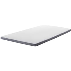 Surmatelas à mémoire de forme Blanc et Gris Rectangulaire 90 x 200 cm Beliani