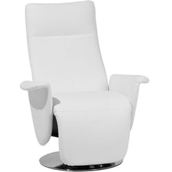 Fauteuil Relax Ultra Moderne en Cuir pu Blanc avec Dossier et Repose-pied Réglables Style et Confort pour Salon au Design Contemporain Beliani