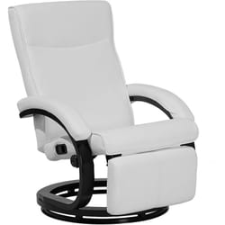 Fauteuil Inclinable en Cuir pu Blanc avec Rembourrage Épais et Repose-pied pour Salon au Design Moderne et Élégant Beliani