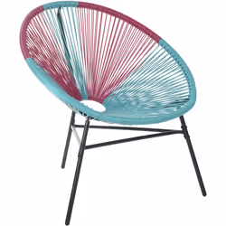 Fauteuil bas en polyrotin. Ce joli siège influencé par le design classique mexicain rafraîchira tout espace de vie intérieur  ...