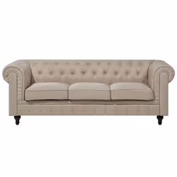 Canapé 3 places en tissu beige CHESTERFIELD BIG