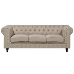 Canapé 3 places en tissu beige CHESTERFIELD BIG