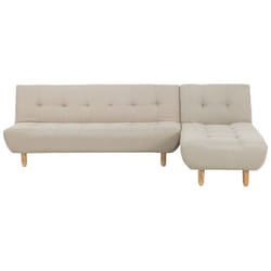 Canapé angle à gauche convertible en tissu beige 4 places ALSTEN