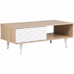 Table basse large au design scandinave. Une jolie combinaison de couleurs claires et d’une construction moderne rend cette ta ...