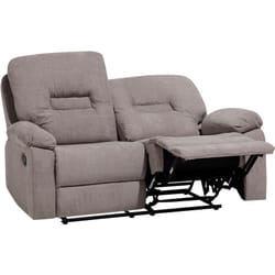 Canapé 2 Places en Tissu Beige avec Dossier Réglable et Repose-pied pour Salon au Style Moderne Beliani