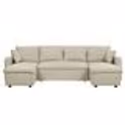 Canapé panoramique convertible beige 5 places avec rangement SOMMEN