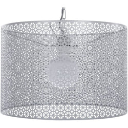 Beliani - Lampe Suspension Fantaisie Grise en Métal avec Abat-jour Grillagé E27 60W Idéale pour Salon ou Salle à Manger Design et Glamour