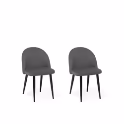 Beliani - Lot de 2 chaises en velours gris VISALIA